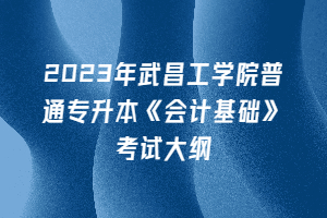 2023年武昌工學(xué)院普通專升本《會計(jì)基礎(chǔ)》考試大綱