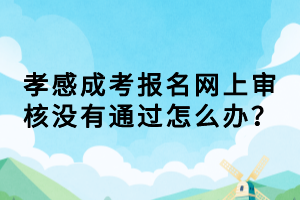 孝感成考報名網(wǎng)上審核沒有通過怎么辦？