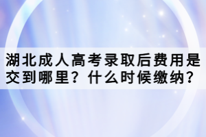 湖北成人高考錄取后費(fèi)用是交到哪里？什么時(shí)候繳納？