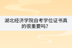 湖北經(jīng)濟(jì)學(xué)院自考學(xué)位證書真的很重要嗎？