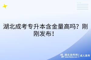 湖北成考專升本含金量高嗎？剛剛發(fā)布！