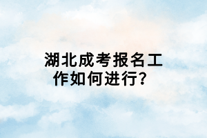 湖北成考報名工作如何進行？
