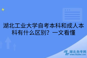 湖北工業(yè)大學(xué)自考本科和成人本科有什么區(qū)別？一文看懂