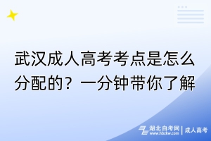 武漢成人高考考點是怎么分配的？一分鐘帶你了解！