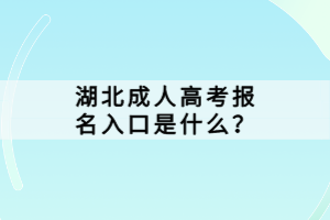 湖北成人高考報名入口是什么？