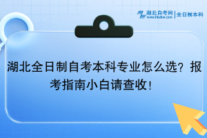 湖北全日制自考本科專業(yè)怎么選？報考指南小白請查收！