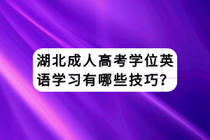 湖北成人高考學位英語學習有哪些技巧？