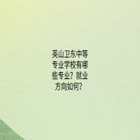 英山衛(wèi)東中等專業(yè)學(xué)校有哪些專業(yè)？就業(yè)方向如何？