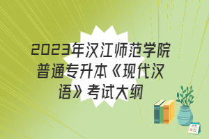 2023年漢江師范學(xué)院普通專升本《現(xiàn)代漢語(yǔ)》考試大綱