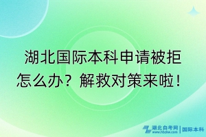 湖北國際本科申請被拒怎么辦？解救對策來啦！