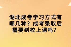 湖北成考學(xué)習(xí)方式有哪幾種？成考錄取后需要到校上課嗎？