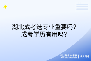 湖北成考選專業(yè)重要嗎？成考學(xué)歷有用嗎？