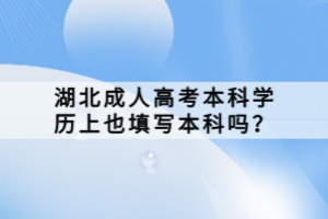 湖北成人高考本科學(xué)歷上也填寫本科嗎？