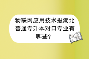物聯(lián)網(wǎng)應(yīng)用技術(shù)報(bào)湖北普通專升本對口專業(yè)有哪些？