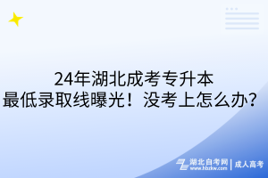 24年湖北成考專升本最低錄取線曝光！沒考上怎么辦？