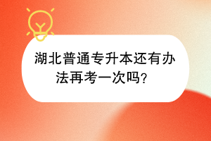 湖北普通專升本還有辦法再考一次嗎？