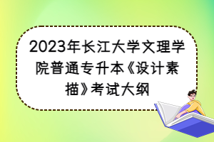 2023年長江大學(xué)文理學(xué)院普通專升本《設(shè)計素描》考試大綱