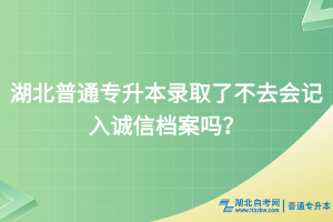 湖北普通專升本錄取了不去會記入誠信檔案嗎？