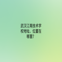 武漢江南技術(shù)學(xué)校地址、位置在哪里？