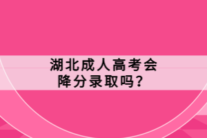 湖北成人高考會降分錄取嗎？