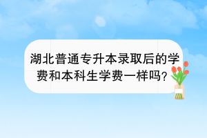 湖北普通專升本錄取后的學(xué)費和本科生學(xué)費一樣嗎？