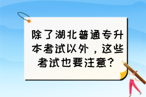 除了湖北普通專升本考試以外，這些考試也要注意？