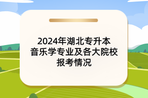 2024年湖北專升本音樂學專業(yè)及各大院校報考情況