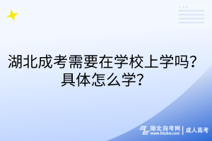 湖北成考需要在學(xué)校上學(xué)嗎？具體怎么學(xué)？