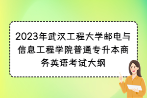 2023年武漢工程大學郵電與信息工程學院普通專升本商務(wù)英語考試大綱