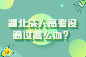 湖北成人高考沒通過怎么辦？