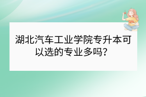 湖北汽車工業(yè)學院專升本可以選的專業(yè)多嗎？