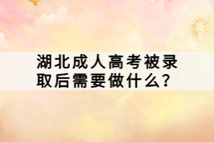 湖北成人高考被錄取后需要做什么？