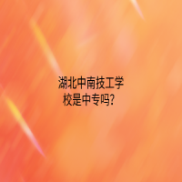 湖北中南技工學校是中專嗎？