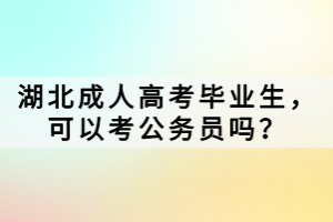 湖北成人高考畢業(yè)了，可以考公務(wù)員嗎？