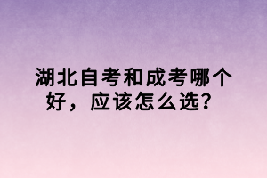 湖北自考和成考哪個好，應(yīng)該怎么選？
