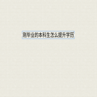 剛畢業(yè)的本科生怎么提升學(xué)歷？