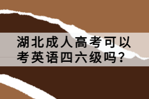 湖北成人高考可以考英語四六級嗎？