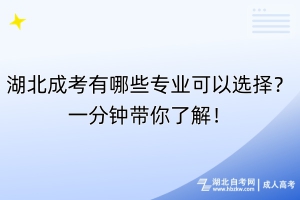 湖北成考有哪些專業(yè)可以選擇？一分鐘帶你了解！