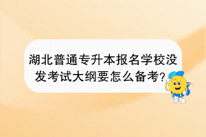 湖北普通專升本報(bào)名學(xué)校沒發(fā)考試大綱要怎么備考？