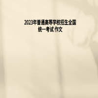 2023年普通高等學校招生全國統一考試 作文