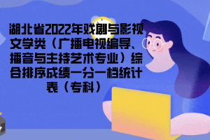 湖北省2022年戲劇與影視文學(xué)類（廣播電視編導(dǎo)、播音與主持藝術(shù)專業(yè)、表演專業(yè)）綜合排序成績(jī)一分一檔統(tǒng)計(jì)表（?？疲?></a></div>
								<div   id=