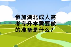 參加湖北成人高考專升本需要做的準(zhǔn)備是什么？