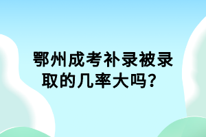 鄂州成考補錄被錄取的幾率大嗎？