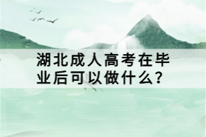 湖北成人高考在畢業(yè)后可以做什么？