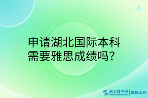 申請湖北國際本科需要雅思成績嗎？