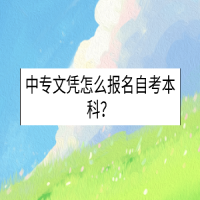 中專文憑怎么報(bào)名自考本科？