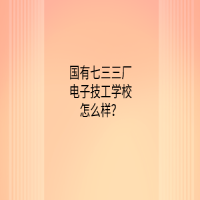 國有七三三廠電子技工學校怎么樣？