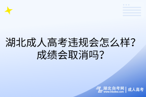 湖北成人高考違規(guī)會(huì)怎么樣？成績(jī)會(huì)取消嗎？