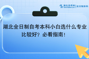 湖北全日制自考本科小白選什么專業(yè)比較好？必看指南！