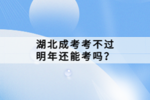 湖北成考考不過明年還能考嗎？